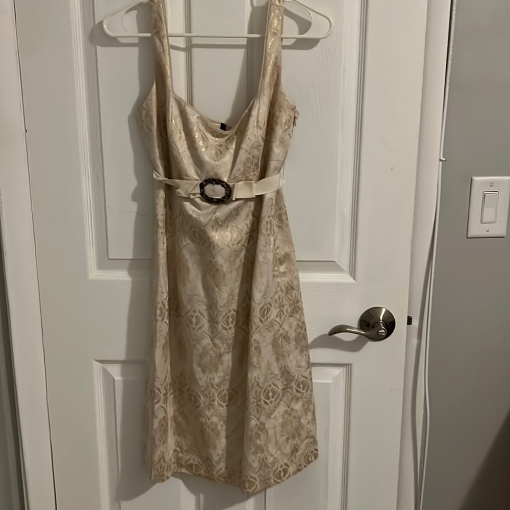 Cream and golden dress